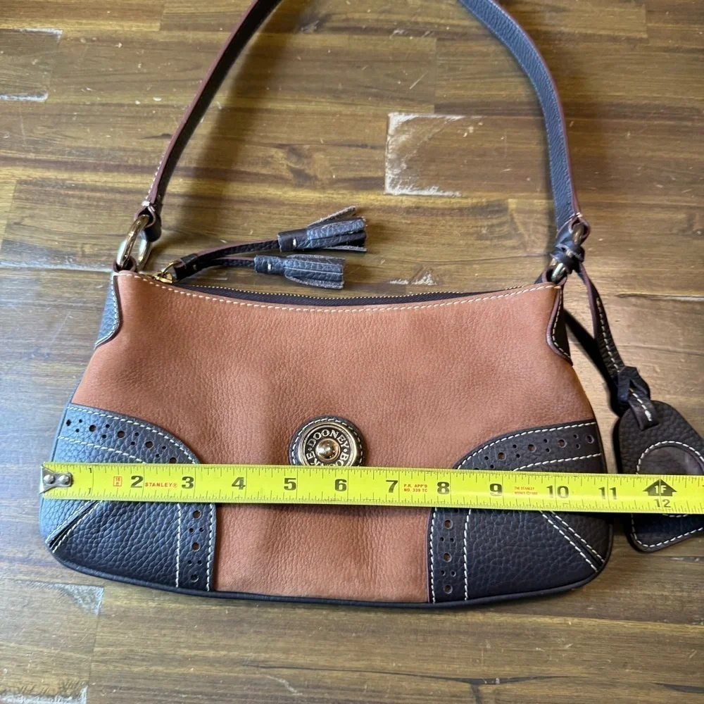 Vintage Dooney & Bourke Brown Suede Leather Shoulder Bag Satchel